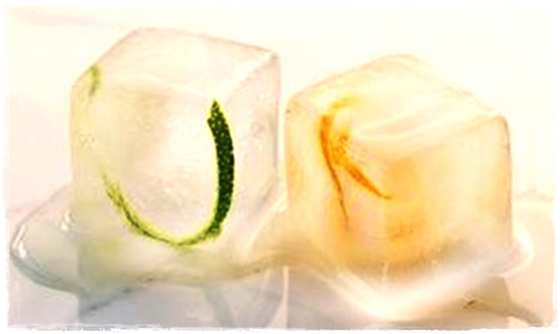 citrus zest in ice